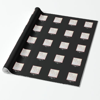 Cadeau Papier d'emballage de vacances noires, blanches et
