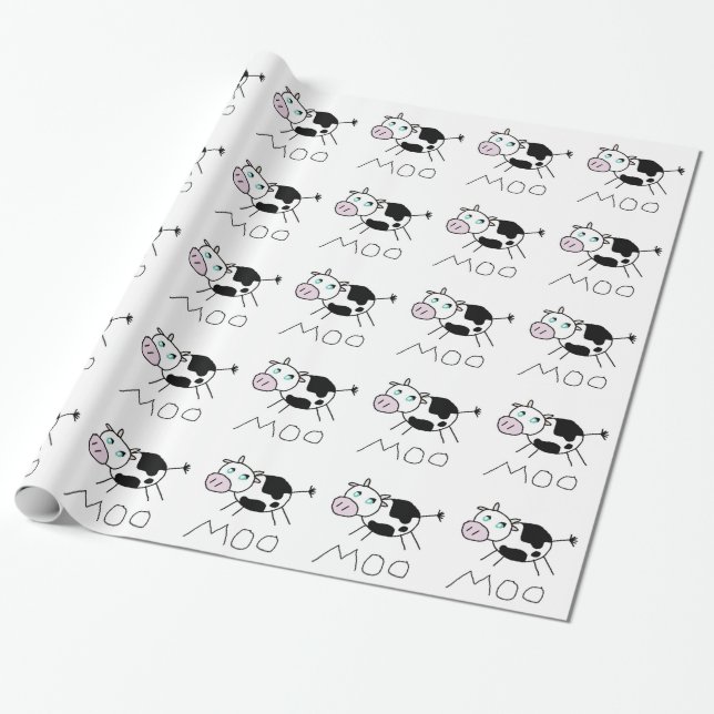 Cadeau Papier d'emballage de vache à MOO (Déroulé)