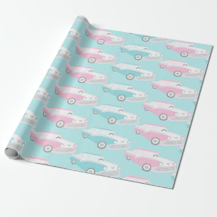 Cadeau Papier d'emballage de voiture Cadillac bleu clair