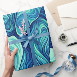 Cadeau Papier d'emballage dégradé éléphant océan abstrait