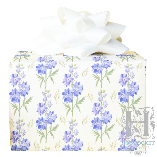 Cadeau Papier d'emballage Delphinium (Créateur téléchargé)