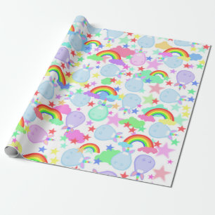 Cadeau Papier d'emballage dessins animés mignons arc-en-c
