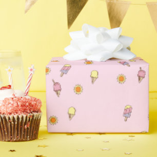 Cadeau Papier d'emballage d'été ombré rose et orange