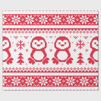 Cadeau Papier d'emballage d'hiver de Noël sans couture de