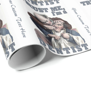 Cadeau Papier d'emballage d'humour de DENTISTE