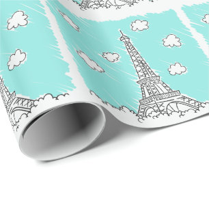 Cadeau Papier d'emballage d'illustration Tour Eiffel