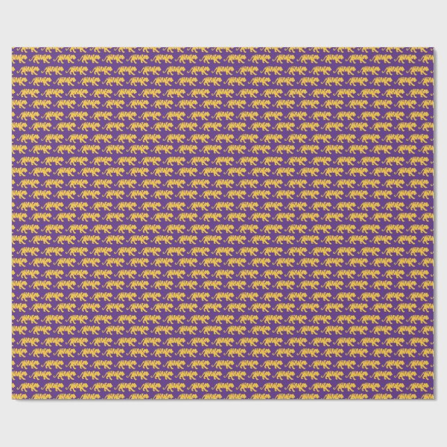 Cadeau Papier d'emballage d'impression de tigre violet et (Plat)