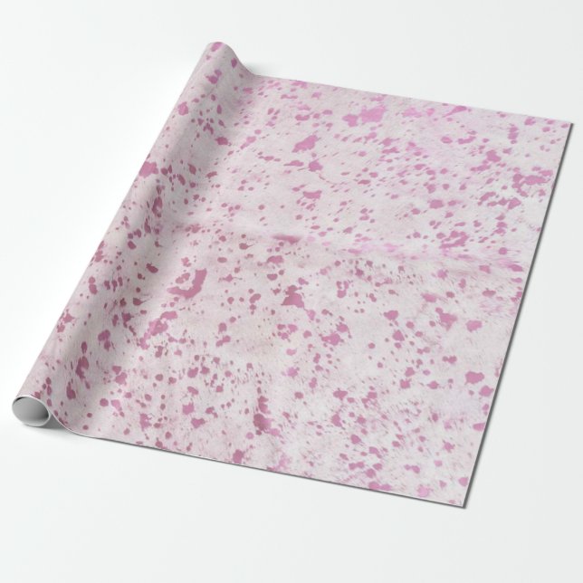 Cadeau Papier d'emballage d'impression en blanc rose (Déroulé)