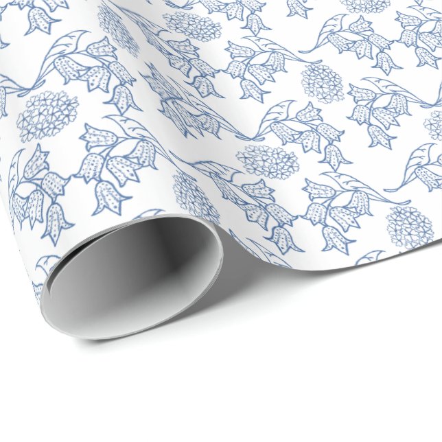 Cadeau Papier d'emballage d'impression florale ethnique (Coin rond)