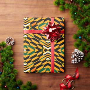 Cadeau Papier d'emballage d'impression moderne Kente jaun