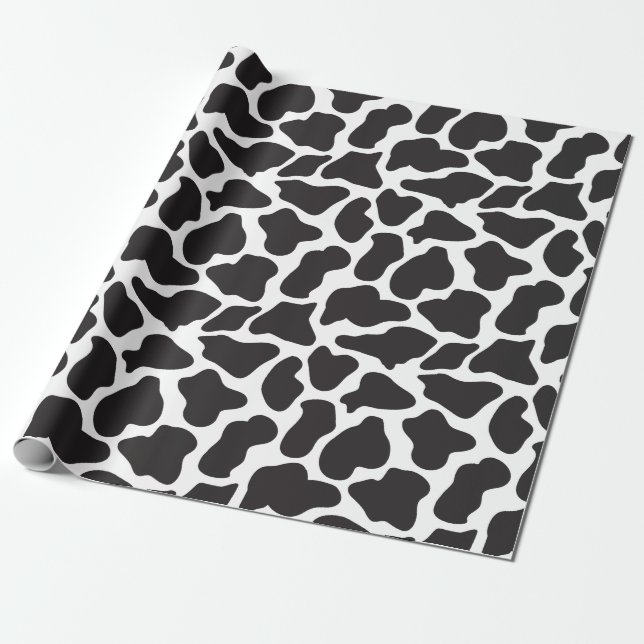 Cadeau Papier d'emballage d'impression pour vache noire e (Déroulé)