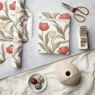 Cadeau Papier d'emballage d'impression Tulipe Tropicale G
