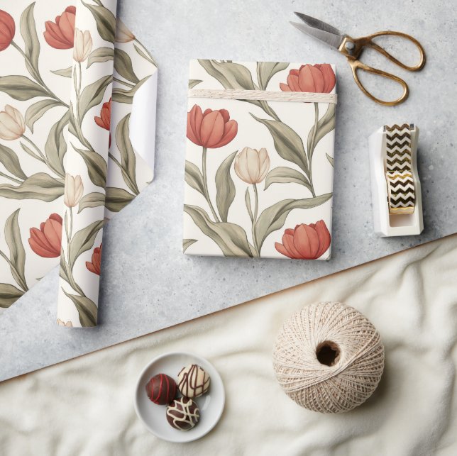 Cadeau Papier d'emballage d'impression Tulipe Tropicale G (Artisanat)