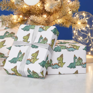 Cadeau Papier d'emballage Dinosaure Mignon