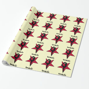 Cadeau Papier d'emballage d'insecte rouge de pom-pom girl