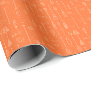 Cadeau Papier d'emballage Diver Down - Orange sur Orange