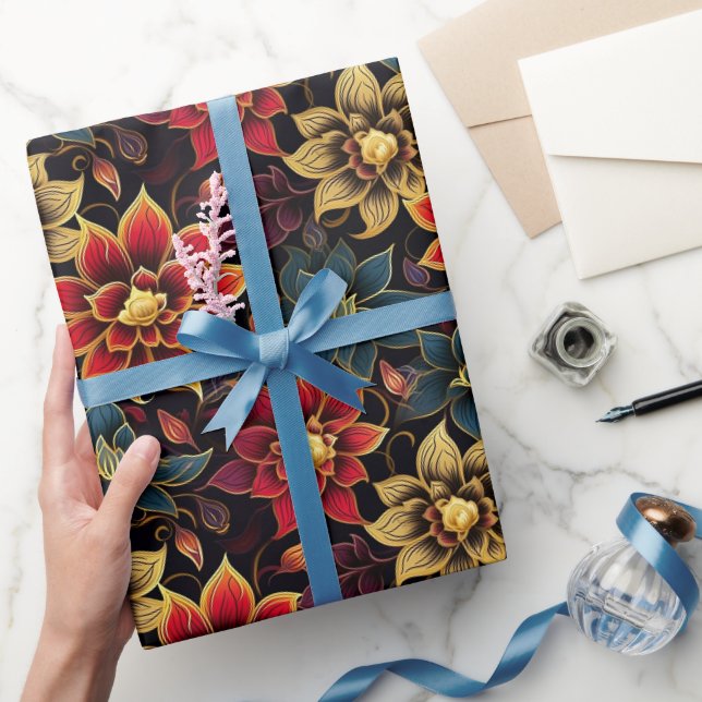 Cadeau Papier d'emballage Diwali Florals (Cadeaux)