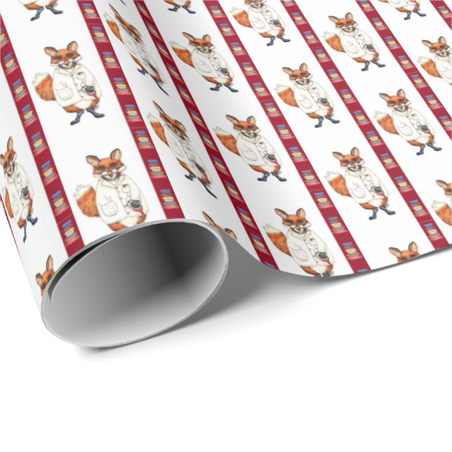 Cadeau Papier d'emballage Doctor Fox (Coin rond)
