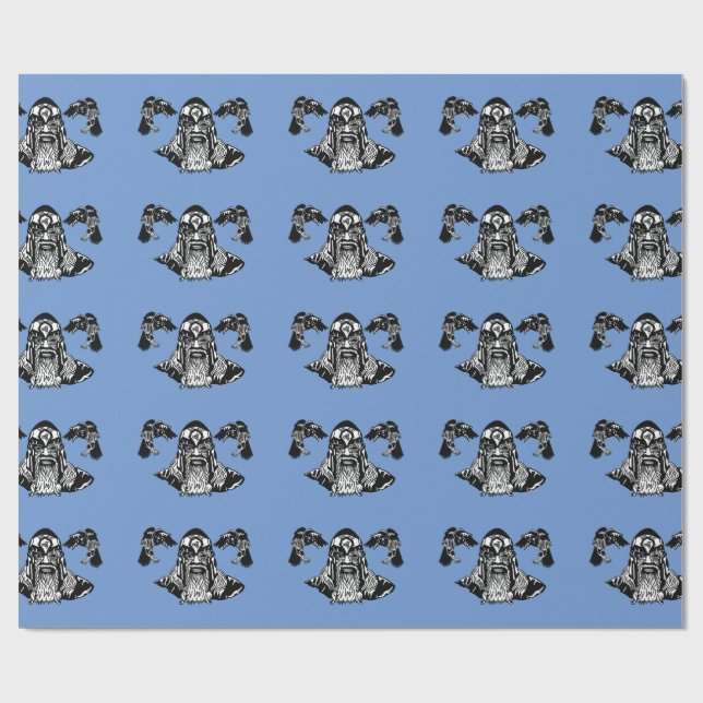 Cadeau Papier d'emballage d'Odin et de Ravens (Plat)