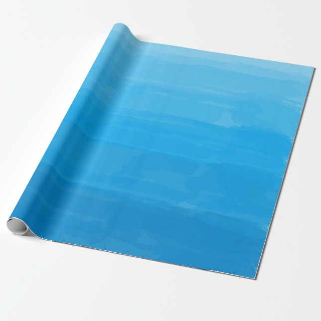 Cadeau Papier d'emballage d'Ombre de bleu d'océan (Déroulé)