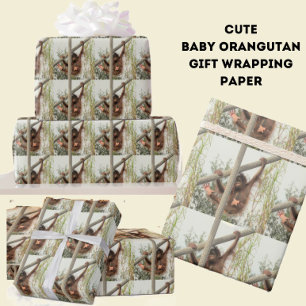 Cadeau Papier d'emballage d'orang-outan idiot de bébé