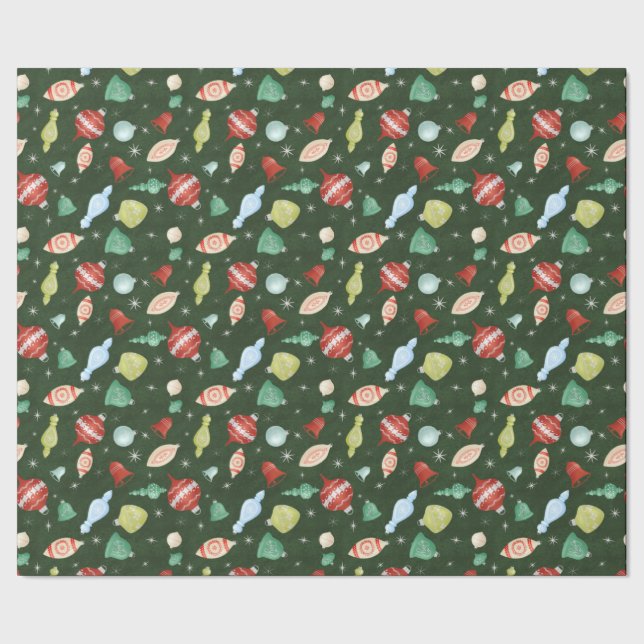 Cadeau Papier d'emballage d'ornement de Noël Vintage (Couture)