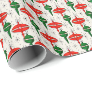 Cadeau papier d'emballage d'ornement vintage de Noël des