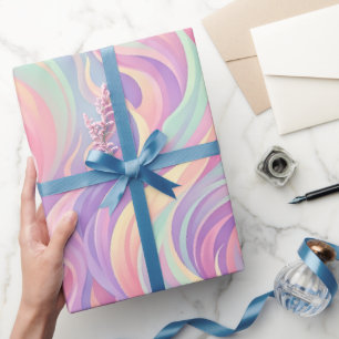 Cadeau Papier d'emballage doux pastel à flammes abstraite