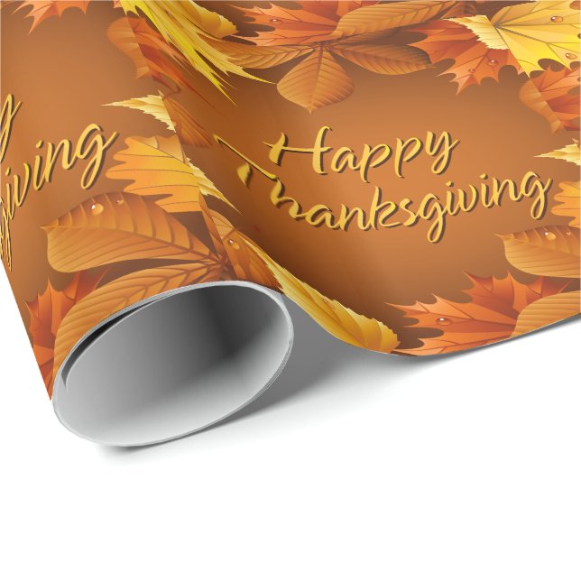 Cadeau Papier d'emballage du bon thanksgiving 1 (Coin rond)