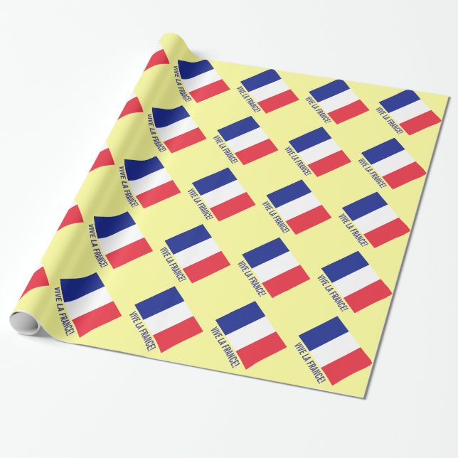 Cadeau Papier d'emballage du drapeau français | Vive la F (Déroulé)