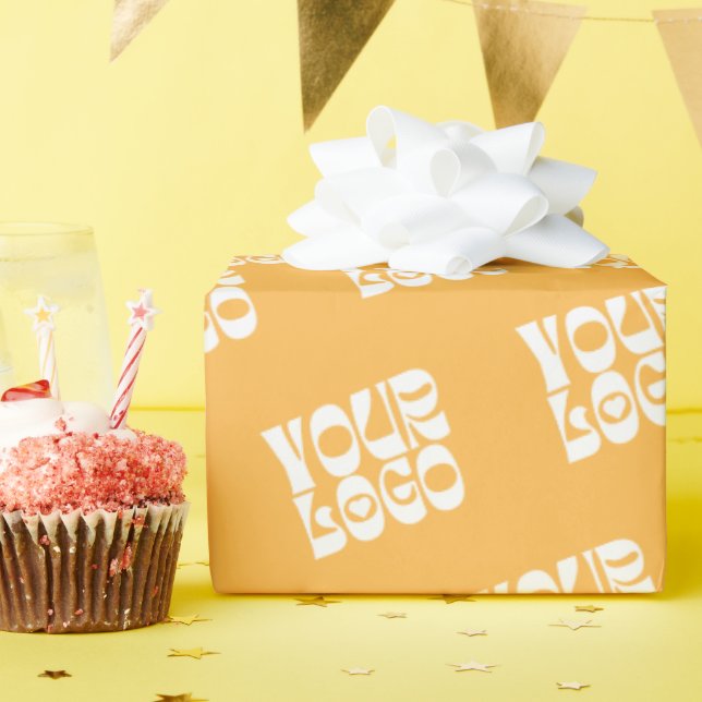 Cadeau Papier d'emballage du logo de l'entreprise jaune (Fête d'anniversaire)