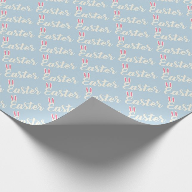 Cadeau Papier d'emballage écriture « Pâques » bleu clair (Coin)
