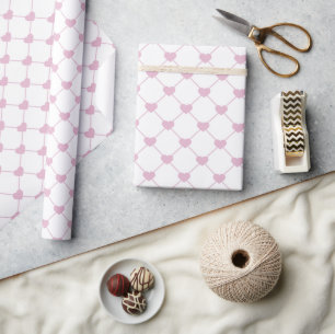 Cadeau Papier d'emballage élégant à motif de coeur rose p