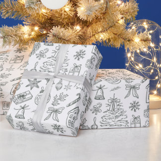Cadeau Papier d'emballage Elegant Holiday Doodles