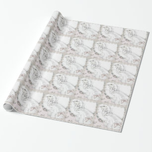 Cadeau Papier d'emballage élégant vintage rose pour Baby