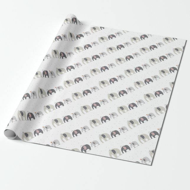 Cadeau Papier d'emballage Éléphants (Déroulé)
