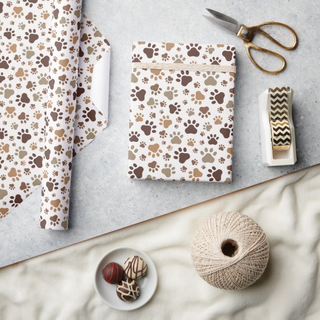 Cadeau Papier d'emballage Empreintes de pattes boueuses (Artisanat)