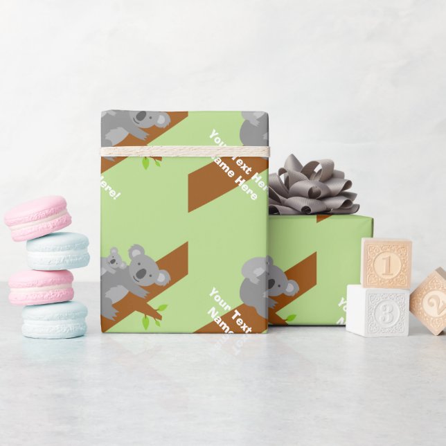 Cadeau Papier d'emballage en baby shower koala neutre (Baby Shower)