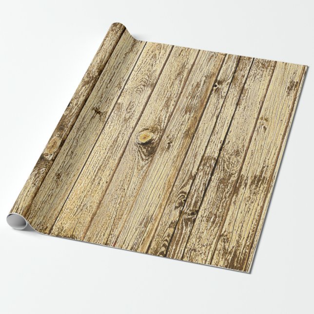 Cadeau papier d'emballage en bois blanchi (Déroulé)
