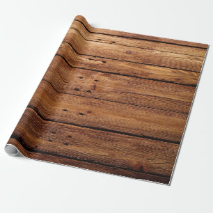 Cadeau Papier d'emballage en bois élégant