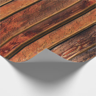 Cadeau Papier d'emballage en bois faux vintage rustique