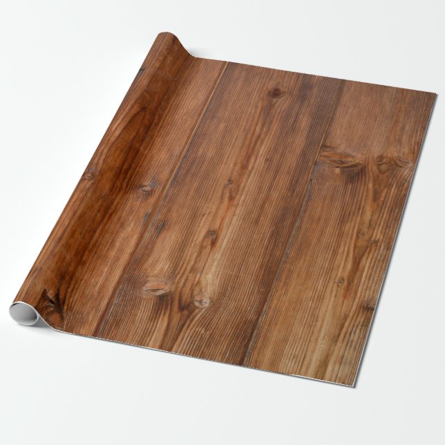 Cadeau papier d'emballage en bois foncé (Déroulé)