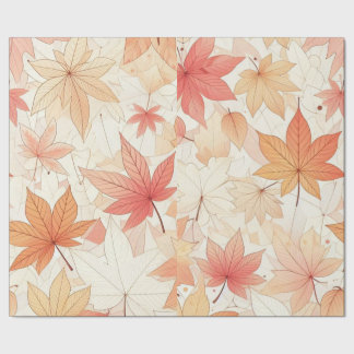 Cadeau papier d'emballage en feuille d'érable d'automne
