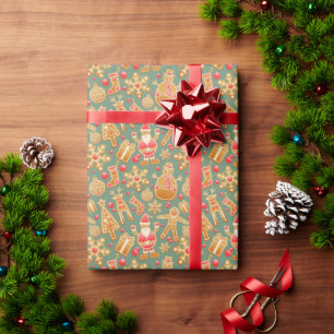 Cadeau Papier d'emballage en pain d'épices de Noël