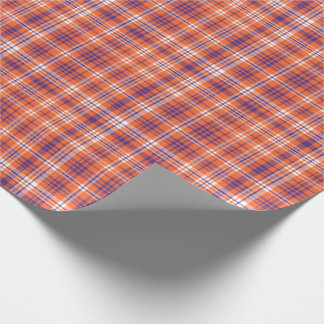 Cadeau Papier d'emballage en plaid orange et violet
