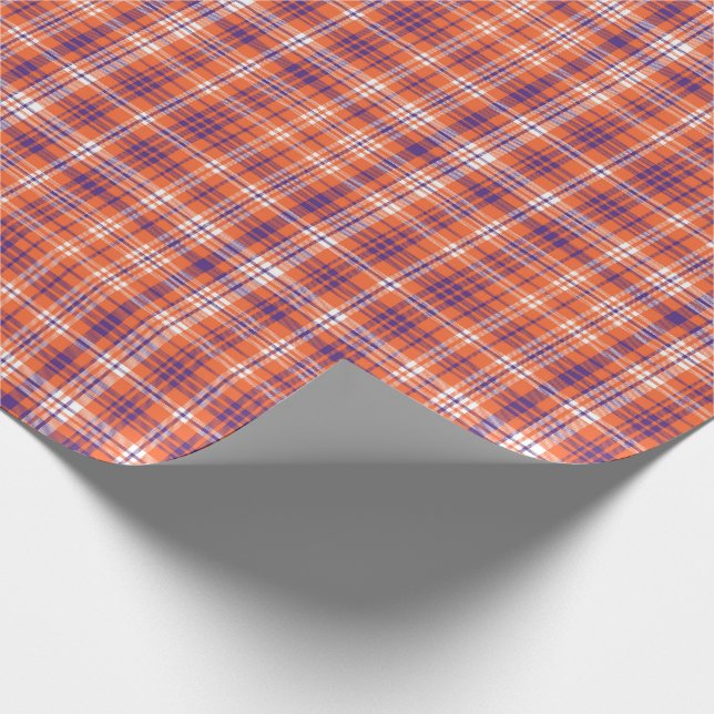 Cadeau Papier d'emballage en plaid orange et violet (Coin)