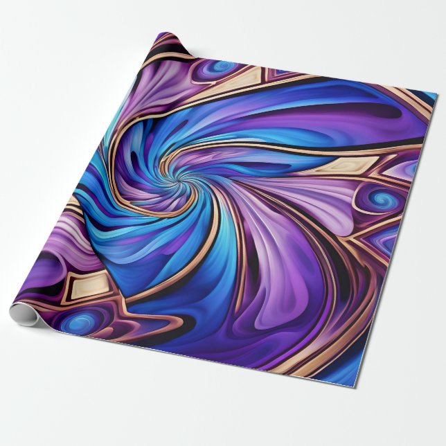 Cadeau papier d'emballage en spirale vif (Déroulé)