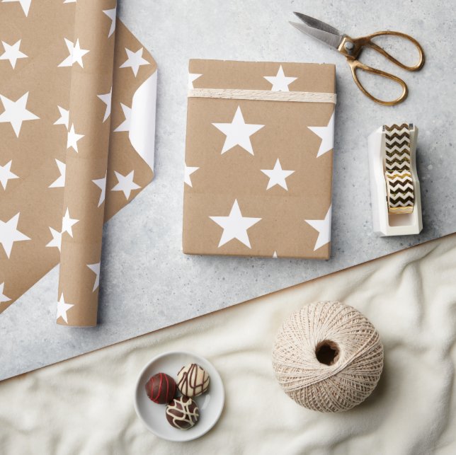 Cadeau Papier d'emballage Étoiles Simples de Noël (Artisanat)