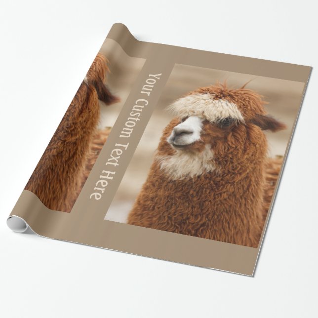 Cadeau Papier d'emballage fait sur commande d'alpaga (Déroulé)