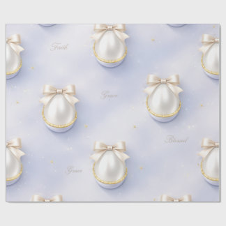 Cadeau Papier d'emballage Faith Pearl avec un design à nœ